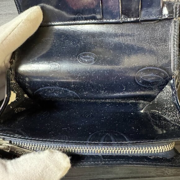 Cartier Patent Leather Navy Bifold - Picture 3 of 6